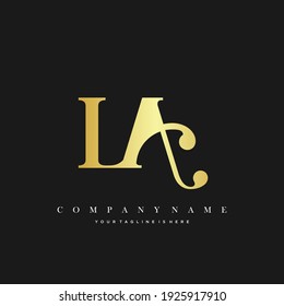 LA Minimal Luxury Initials Logo vector.