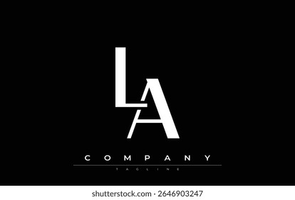 LA Modern Initials Logo Design. Branding logo with stylized initials showcasing bold design and modern aesthetic. Ideal for professional business branding or creative projects focusing on minimalistic