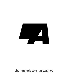 LA negative space letter logo