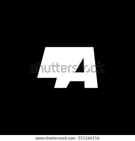LA negative space letter logo black background
