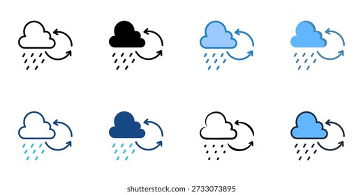 La Nina icons set multiple style collection. Editable stroke 
