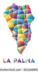 La Palma - colorful low poly island shape. Multicolor geometric triangles. Modern trendy design. Vector illustration.