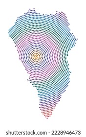 La Palma dotted map. Digital style shape of La Palma. Tech icon of the island with graduated dots. Vibrant vector illustration.
