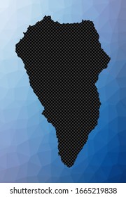 Geometrische Karte von La Palma. Gestaltungsform von La Palma im Low-Poly-Stil. Lebhafte Vektorillustration der Insel.