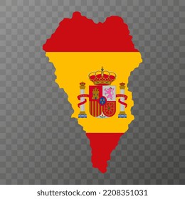 La Palma island map, Spain region. Vector illustration.