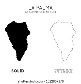 La Palma map. Blank vector map of the island. Borders of La Palma for your infographic. Vector illustration.