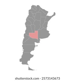 La Pampa Province map, administrative division of Argentina. Vector illustration.