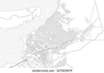 La Paz, Baja California Sur, Mexico, bright outlined vector map with bigger and minor roads and steets created for infographic backgrounds.