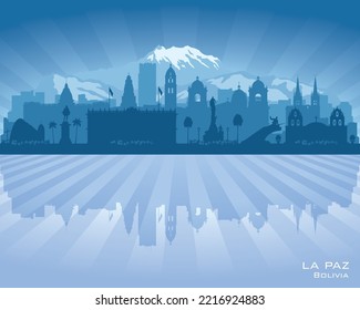 La Paz Bolivia city skyline vector silhouette illustration