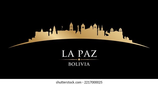 La Paz Bolivia city skyline silhouette. Vector illustratio