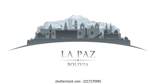 La Paz Bolivia city skyline silhouette. Vector illustration