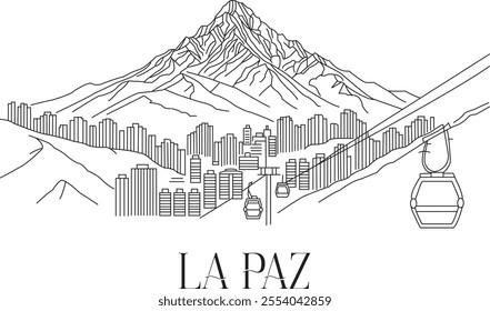 La Paz City Line Draw Free Vector