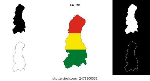 La Paz department outline map set