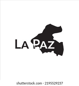 La Paz Honduras map and black lettering design on white background