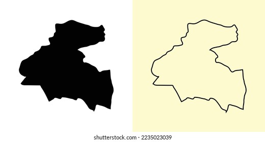 La Paz map, Honduras, Americas. Filled and outline map designs. Vector illustration