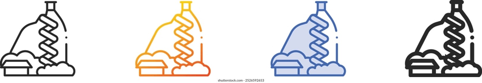 la piedra icon.Thin Linear, Farbverlauf, blauer Strich und fett Stildesign einzeln auf weißem Hintergrund