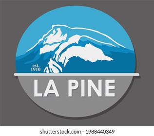 la pine writing with a blue mountain view