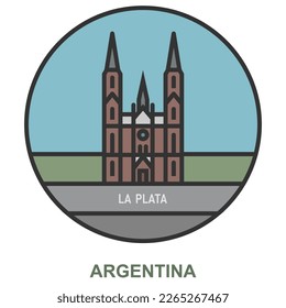 La Plata. Städte und Städte in Argentinien. Flaches Wahrzeichen