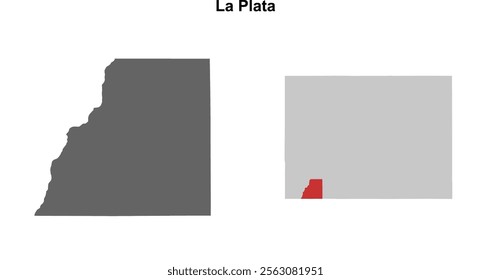 La Plata County (Colorado) blank outline map set