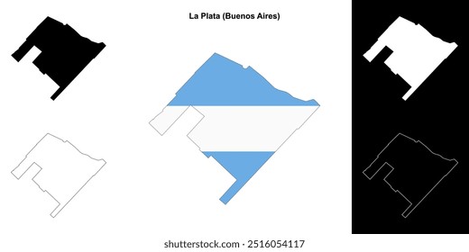 Mapa delineado do departamento de La Plata (Buenos Aires)