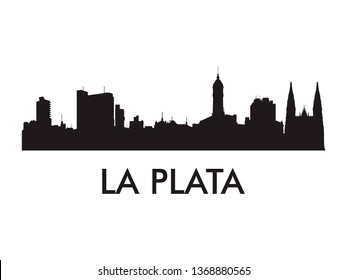 La Plata skyline silhouette vector of famous places