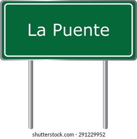 La Puente , California, road sign green vector illustration, road table, USA city