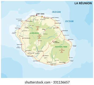 la reunion road and national park map