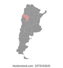 La Rioja Province map, administrative division of Argentina. Vector illustration.