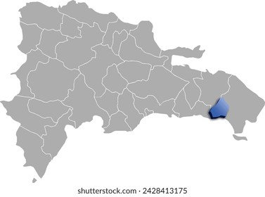 LA ROMANA DEPARTMENT MAP STATE OF Dominican Republic 3D ISOMETRIC MAP