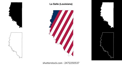 La Salle Parish (Louisiana) outline map set