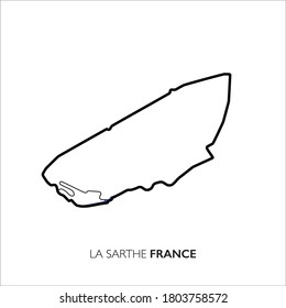 La Sarthe circuit, France. Motorsport race track vector map