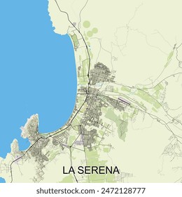 La Serena, Chile map poster art