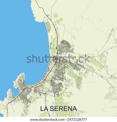 La Serena, Chile map poster art