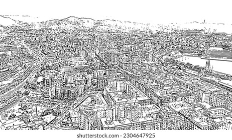 La Spezia, Italy. Flight over the city. View from above