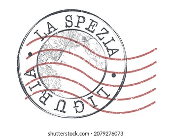 La Spezia, SP, Italy Stamp Map Postal. Silhouette Seal Roads and Streets. Passport Round Design. Vector Icon. Design Retro Travel National Symbol.