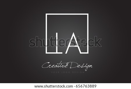 LA Square Framed Letter Logo Design Vector with Black and White Colors.