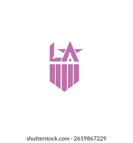 Projeto do logotipo do vetor da estrela de LA	