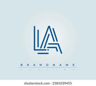 LA Technology Letter Logo Template. This tech letter logo is a graphic mark that uses letters to represent a technology company.