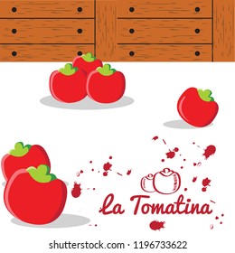 La Tomatina 2018 Vector Illustration Background Eps.10