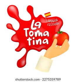 La Tomatina festival banner. La Tomatina in Spain. tomato fight. tomato battle