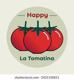 La Tomatina Festival Vector Art. Tomatoes Fight Festival Vector Art Logo.