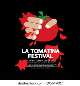 La Tomatina Festival Vector Illustration