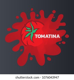 la tomatina logo icon, tomato battle