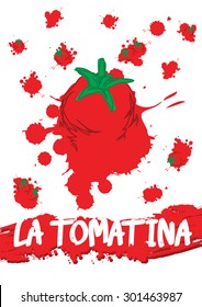 la tomatina poster, tomato battle