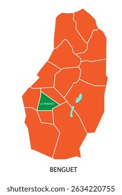 La Trinidad capital de Benguet, Filipinas Destaque no Mapa