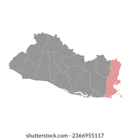 La Union department map, administrative division of El Salvador.