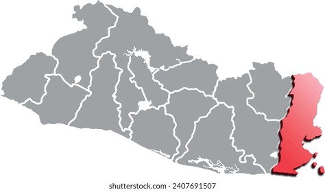 LA UNION MAP PROVINCE OF EL SALVADOR 3D ISOMETRIC MAP