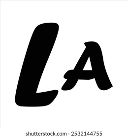 LA Vector logo design letter for company creative font