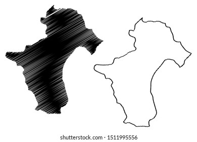 La Vega Province (Dominican Republic, Hispaniola, Provinces of the Dominican Republic) map vector illustration, scribble sketch La Vega map