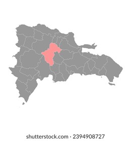 La Vega province map, administrative division of Dominican Republic. Vector illustration.